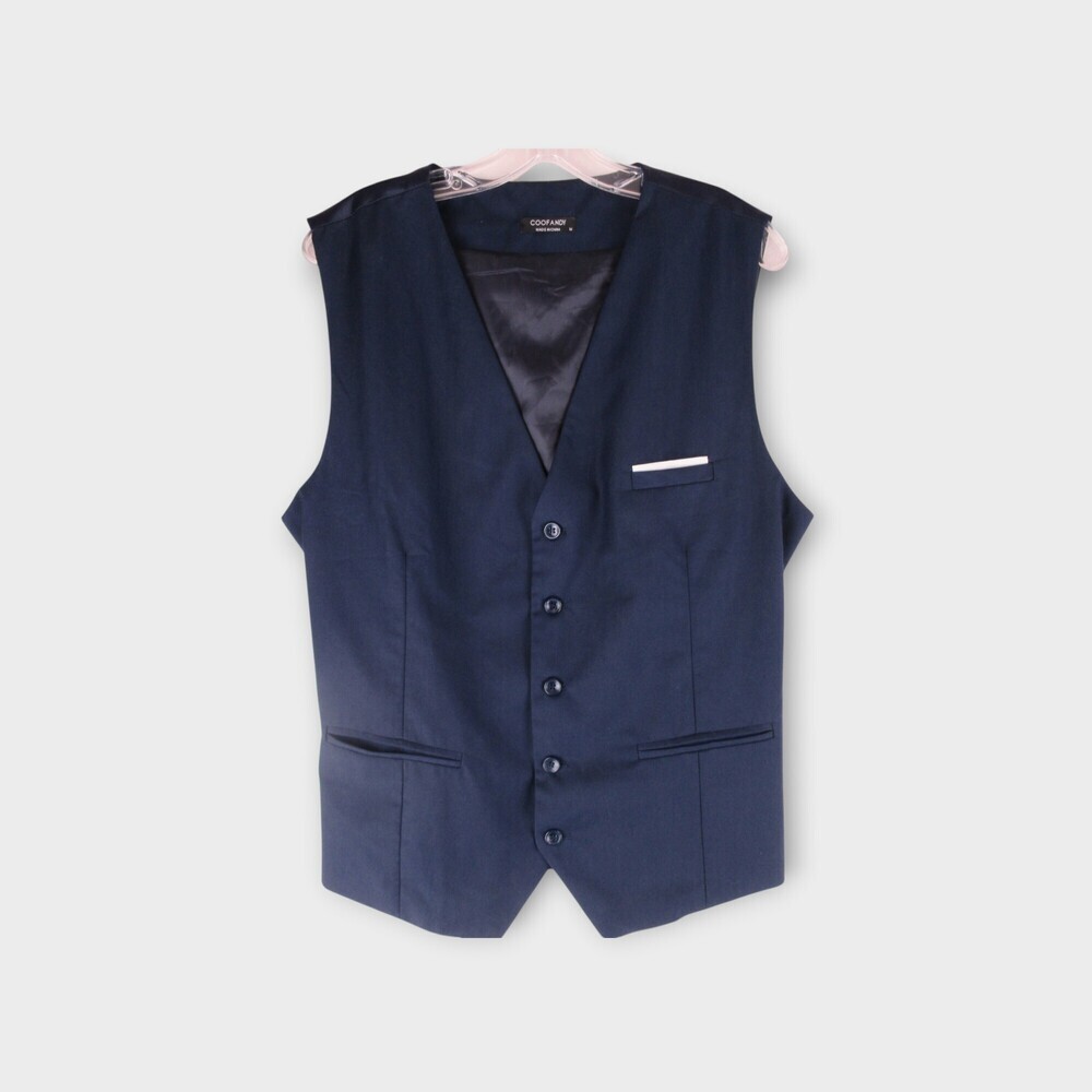 Coofandy Navy Formal Suit Vest Size M